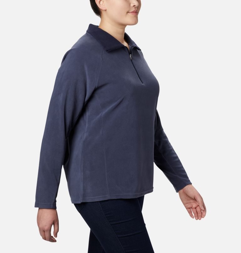 Women's Columbia Glacial IV 1/2 Zip Sweatshirts Navy | Plus Size CA-TL8A5